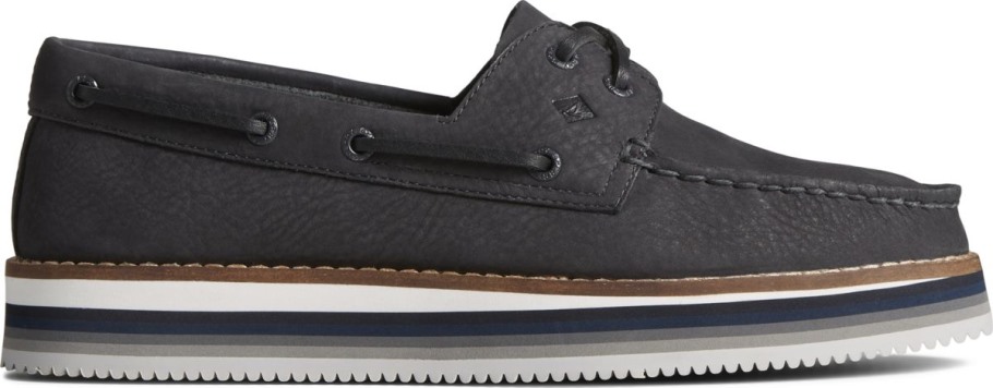 Authentic Original Stacked Boat Shoe Black Sperry