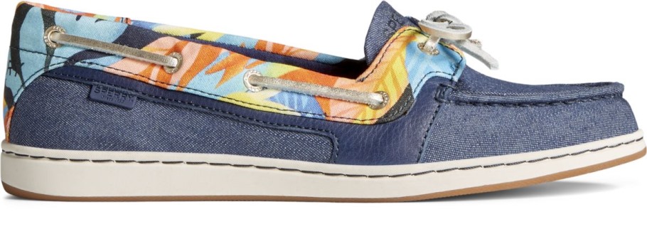 Starfish Coral Floral Boat Shoe Navy Multi Sperry